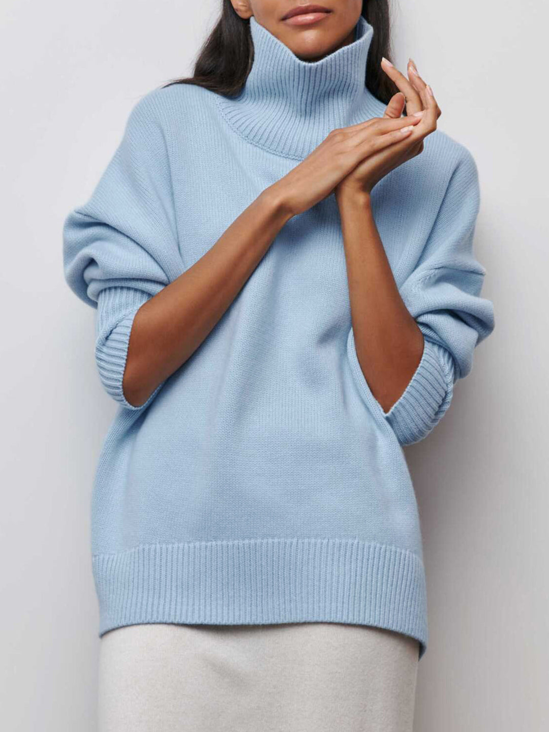 Cloudless Sky Turtleneck Oversized Sweater  Liora Lane Boutique Sweaters