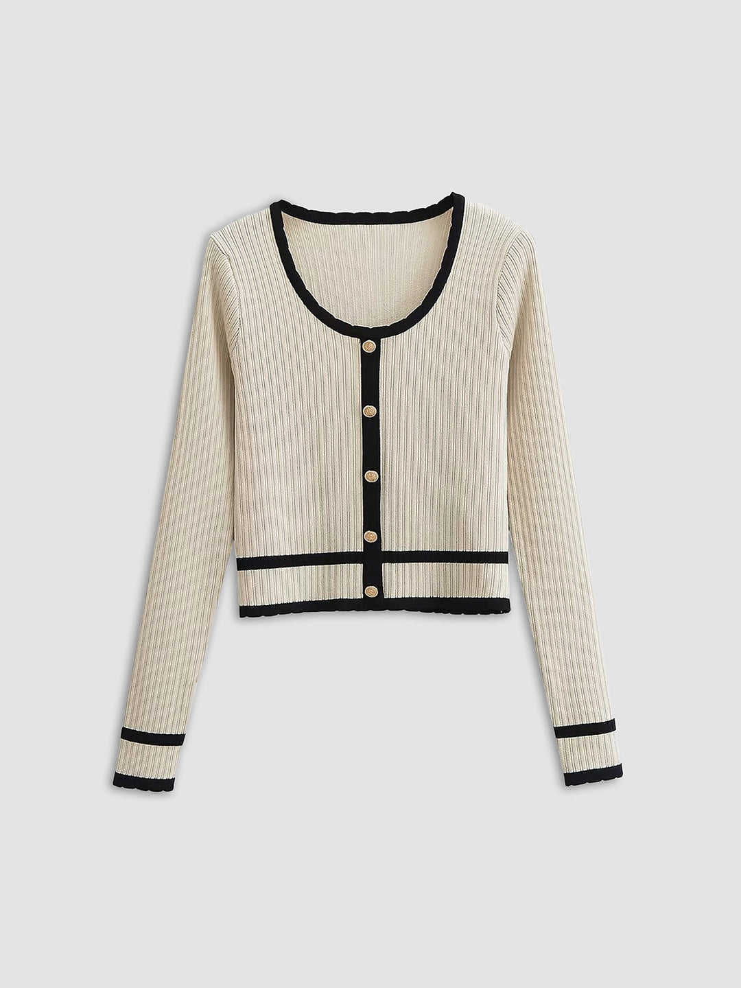 Retro Contrast Cardigan  Liora Lane Boutique Sweaters Off-White / XL 32.00
