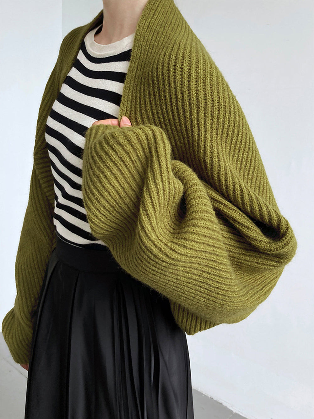 Solid Open-Front Shrug Sweater  Liora Lane Boutique Cardigans