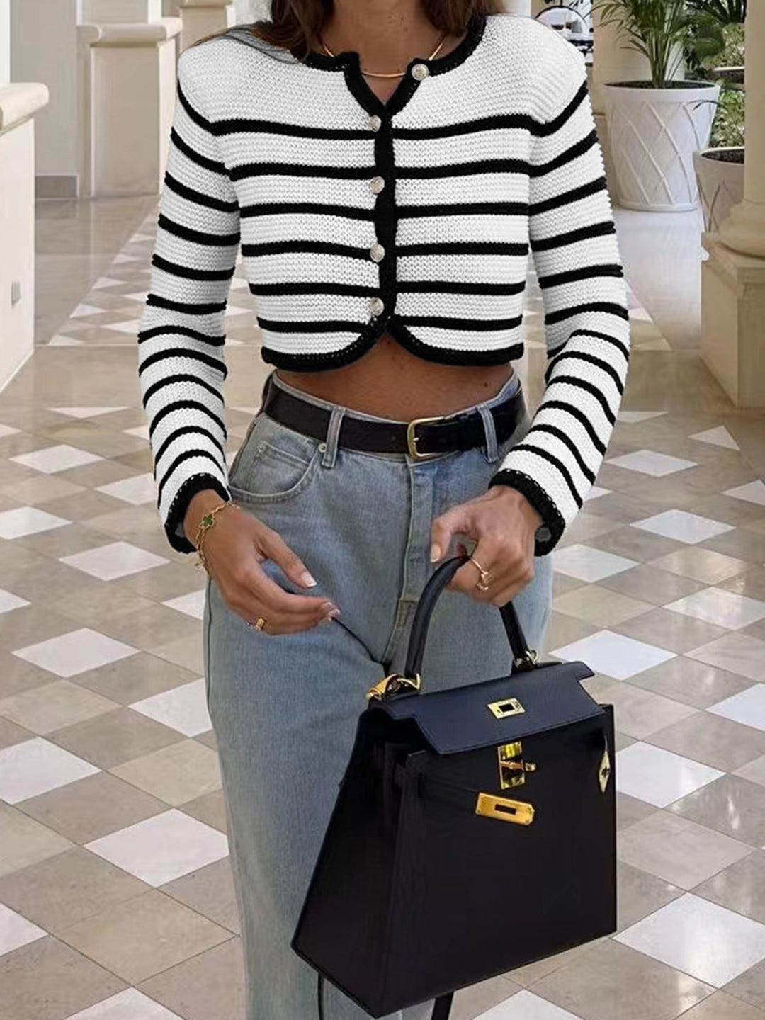 Old Money Aesthetics Stripe Cardigan  Liora Lane Boutique Cardigans