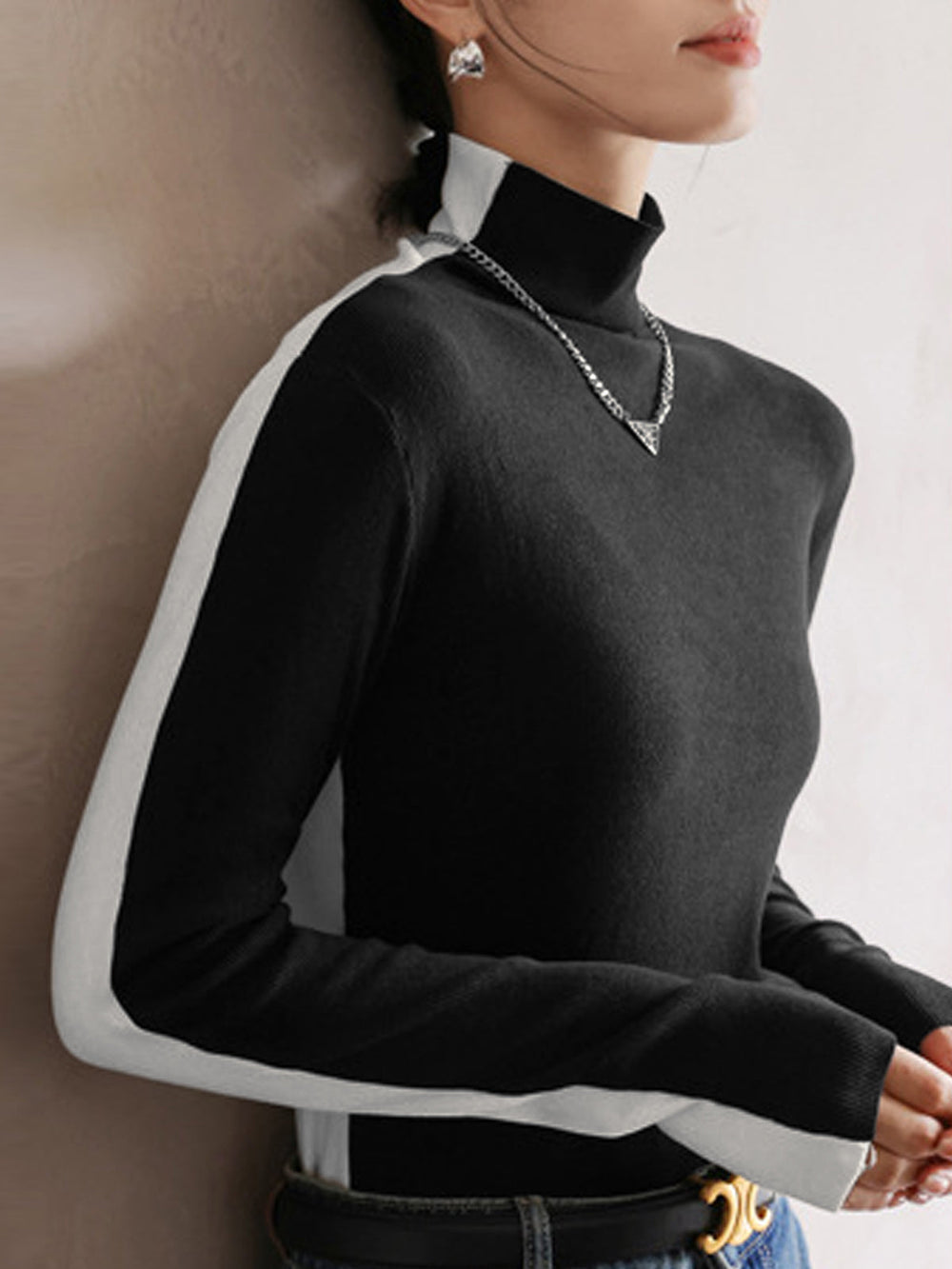 Double Sided Colorblock Long Sleeve Top  Liora Lane Boutique T-Shirts