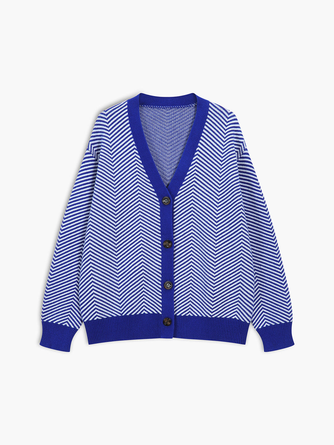 Oversized Herringbone Cardigan  Liora Lane Boutique Cardigans Blue / XL 49.00