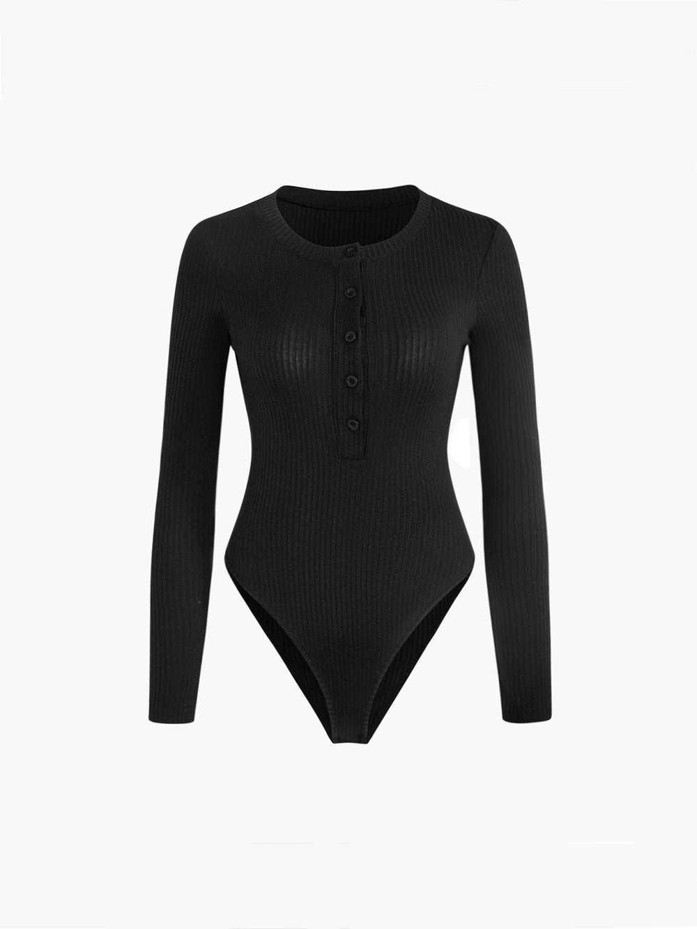 Button Down Rib Long Sleeve Bodysuit  Liora Lane Boutique Bodysuits