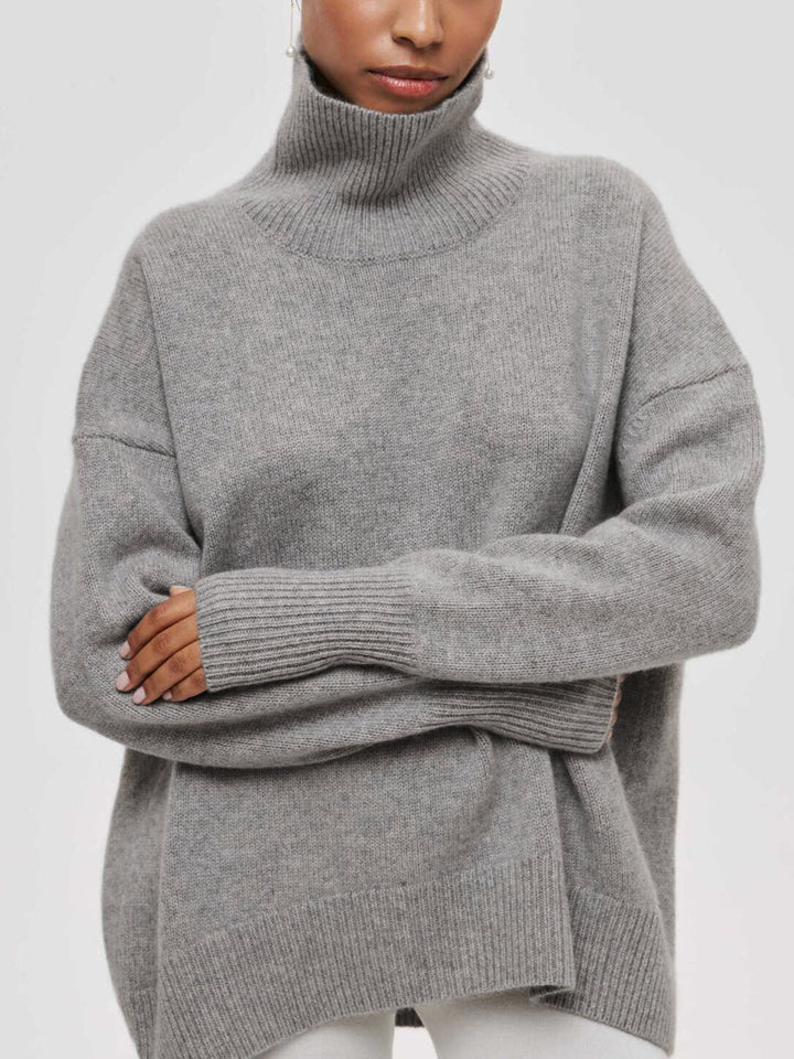 Cloudless Sky Turtleneck Oversized Sweater  Liora Lane Boutique Sweaters Grey / XL 48.00