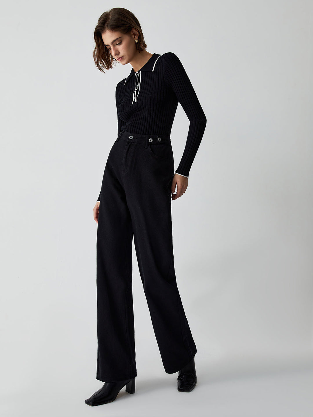 Old Money Aesthetics Polo Knit Top  Liora Lane Boutique Knit Tops