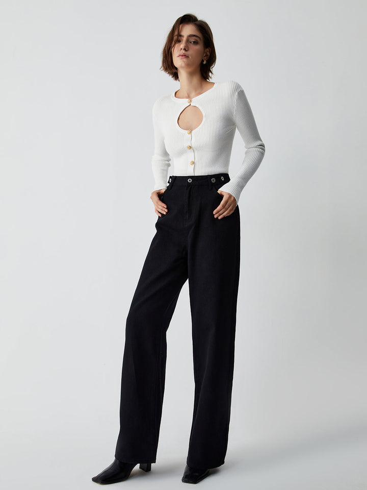 Effortless Keyhole Long Sleeve Knit Top  Liora Lane Boutique Knit Tops