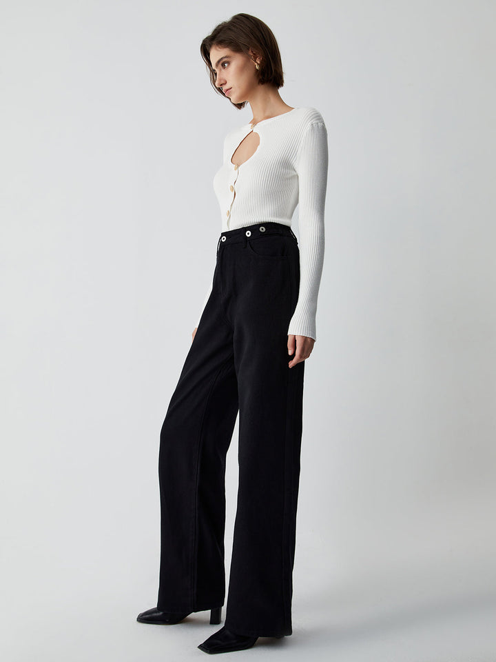 Effortless Keyhole Long Sleeve Knit Top  Liora Lane Boutique Knit Tops