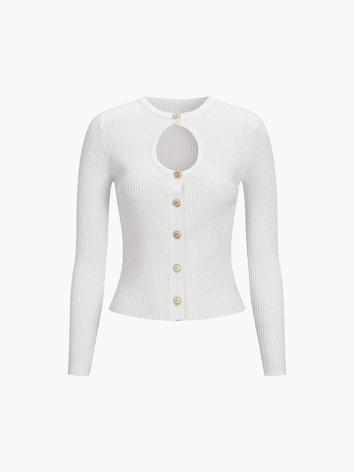 Effortless Keyhole Long Sleeve Knit Top  Liora Lane Boutique Knit Tops