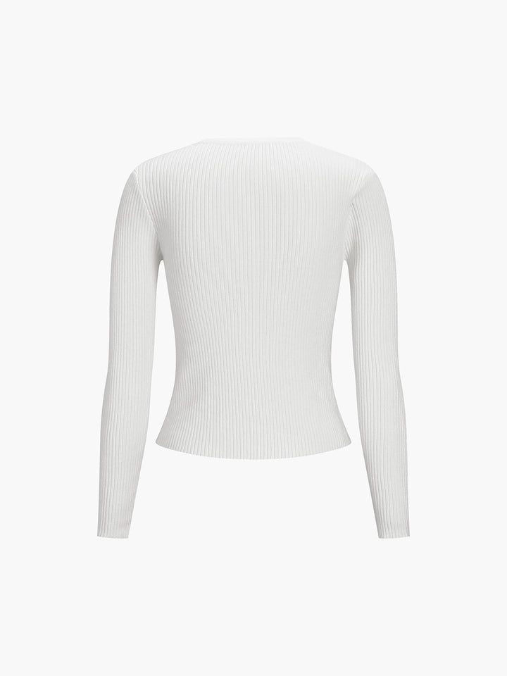 Effortless Keyhole Long Sleeve Knit Top  Liora Lane Boutique Knit Tops