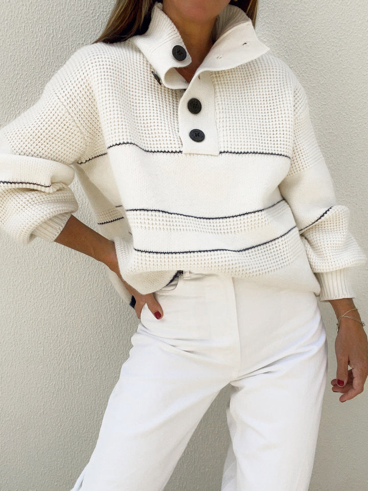 Open Collar Button Up Sweater  Liora Lane Boutique Sweaters