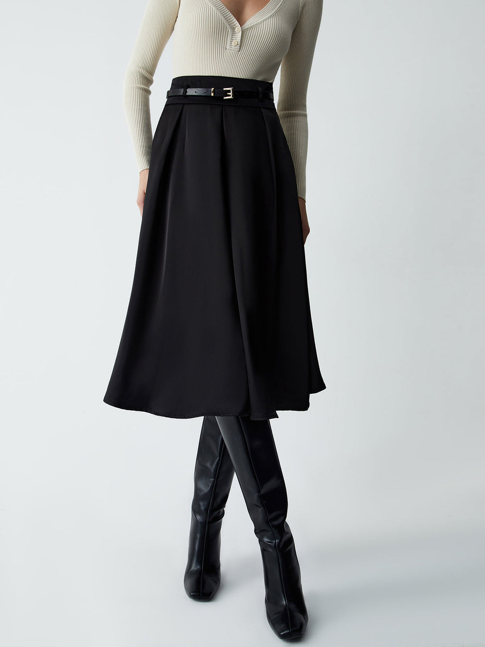 Old Money Aesthetics Belted Skirt  Liora Lane Boutique Skirts