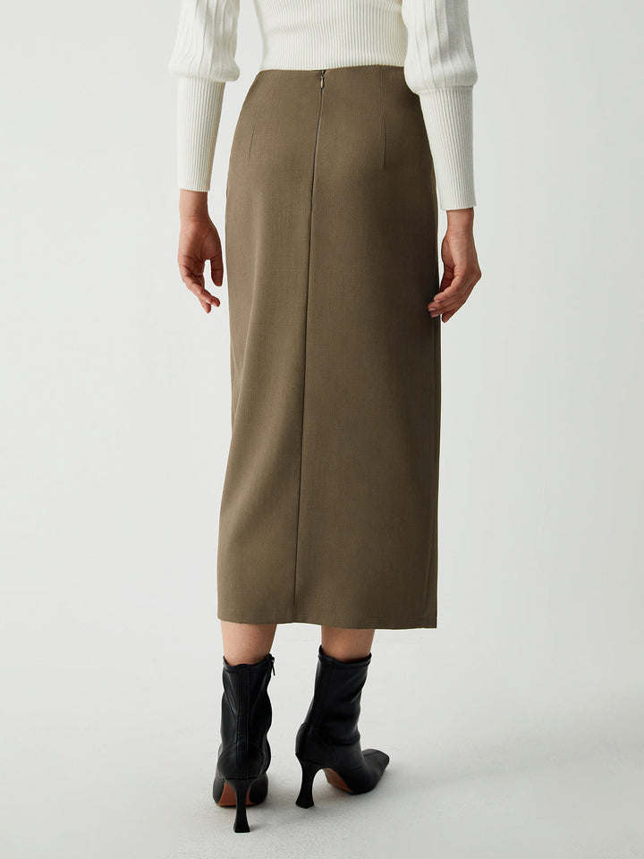 Maple Wrap Slit Midi Skirt  Liora Lane Boutique Skirts