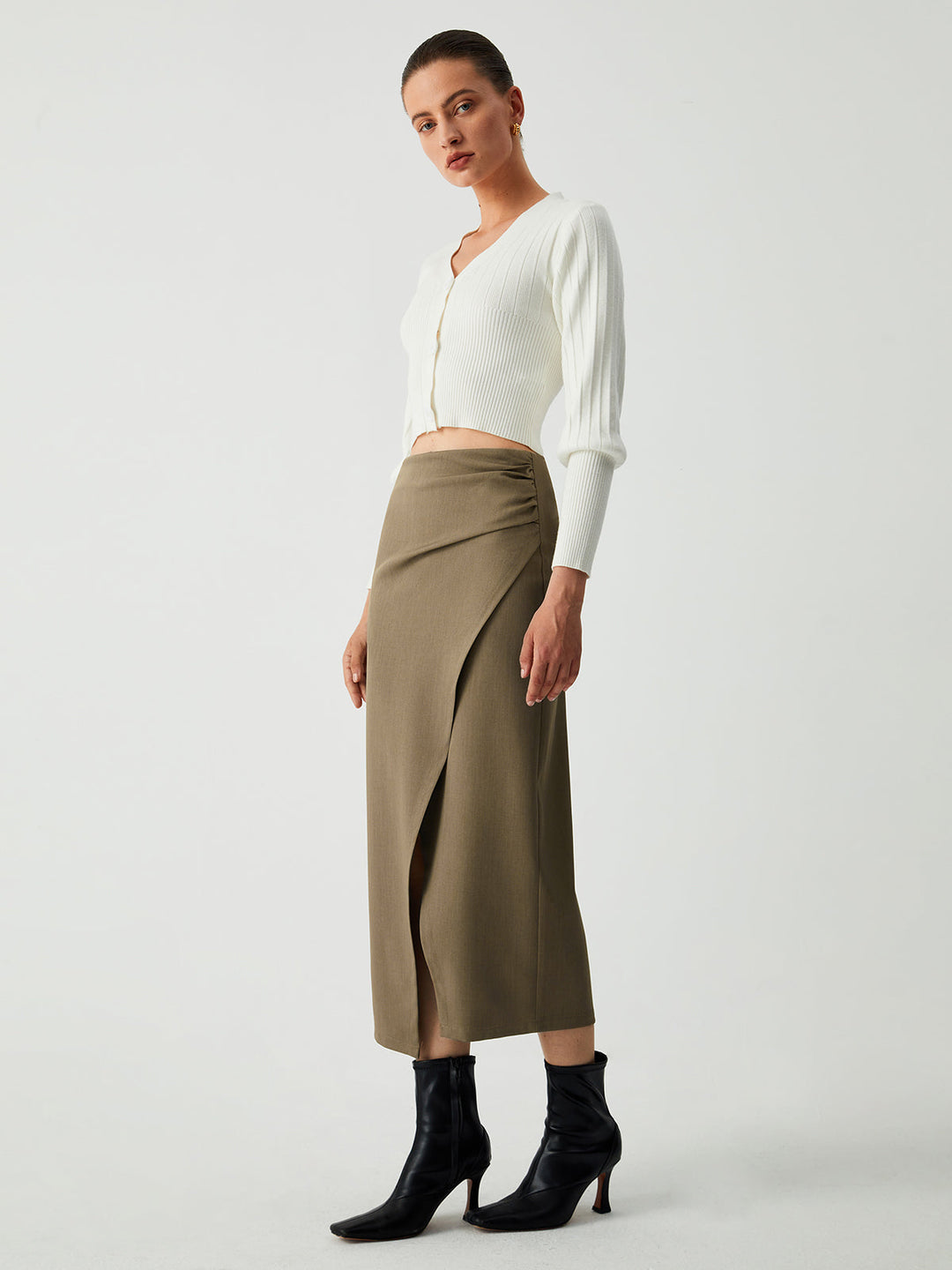 Maple Wrap Slit Midi Skirt  Liora Lane Boutique Skirts