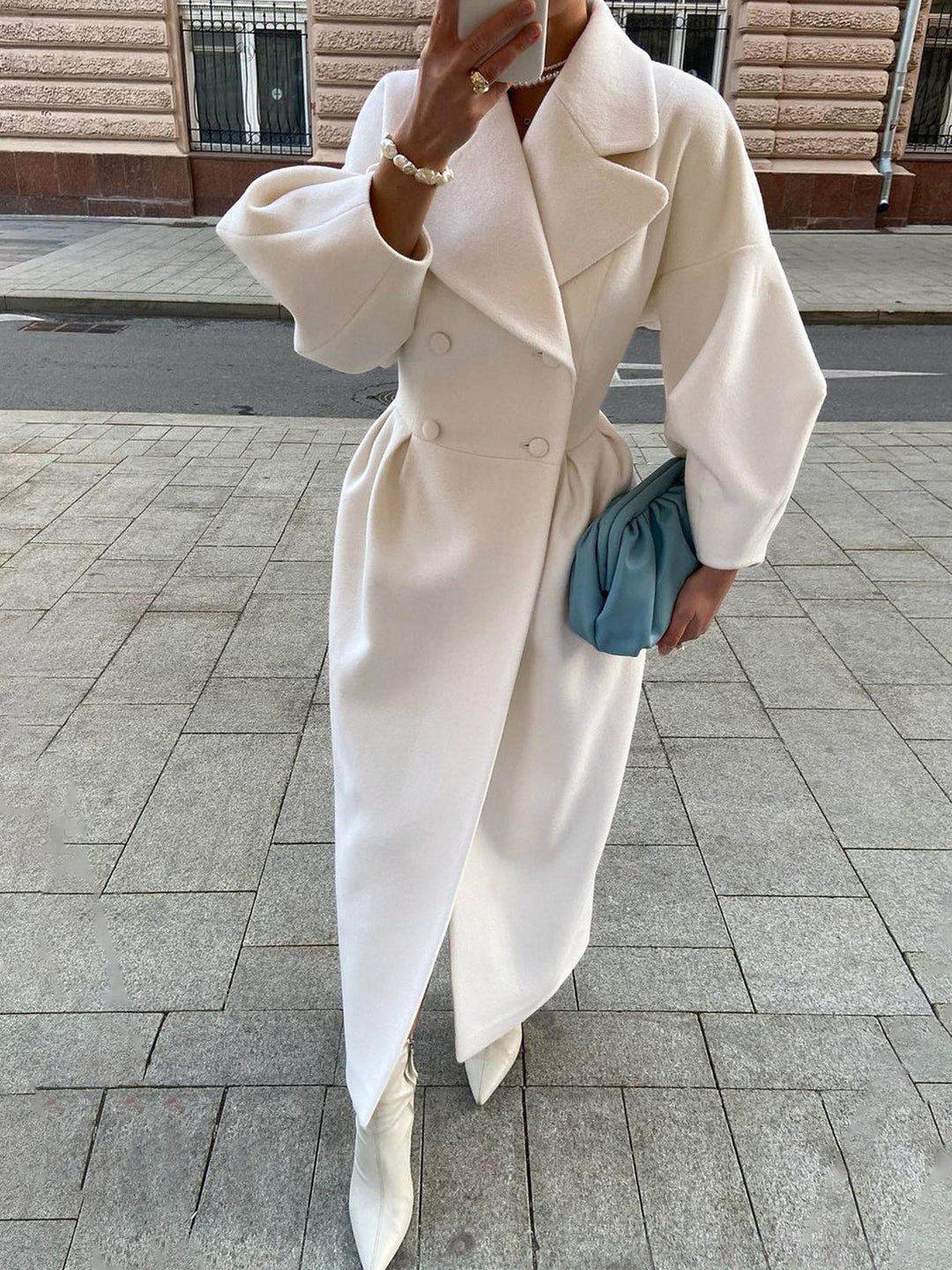 Miss Paris Trench Coat  Liora Lane Boutique Wool Coats White / XL 109.00