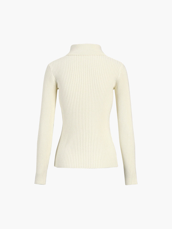 Vanilla Polo Long Sleeve Knit Top  Liora Lane Boutique Knit Tops