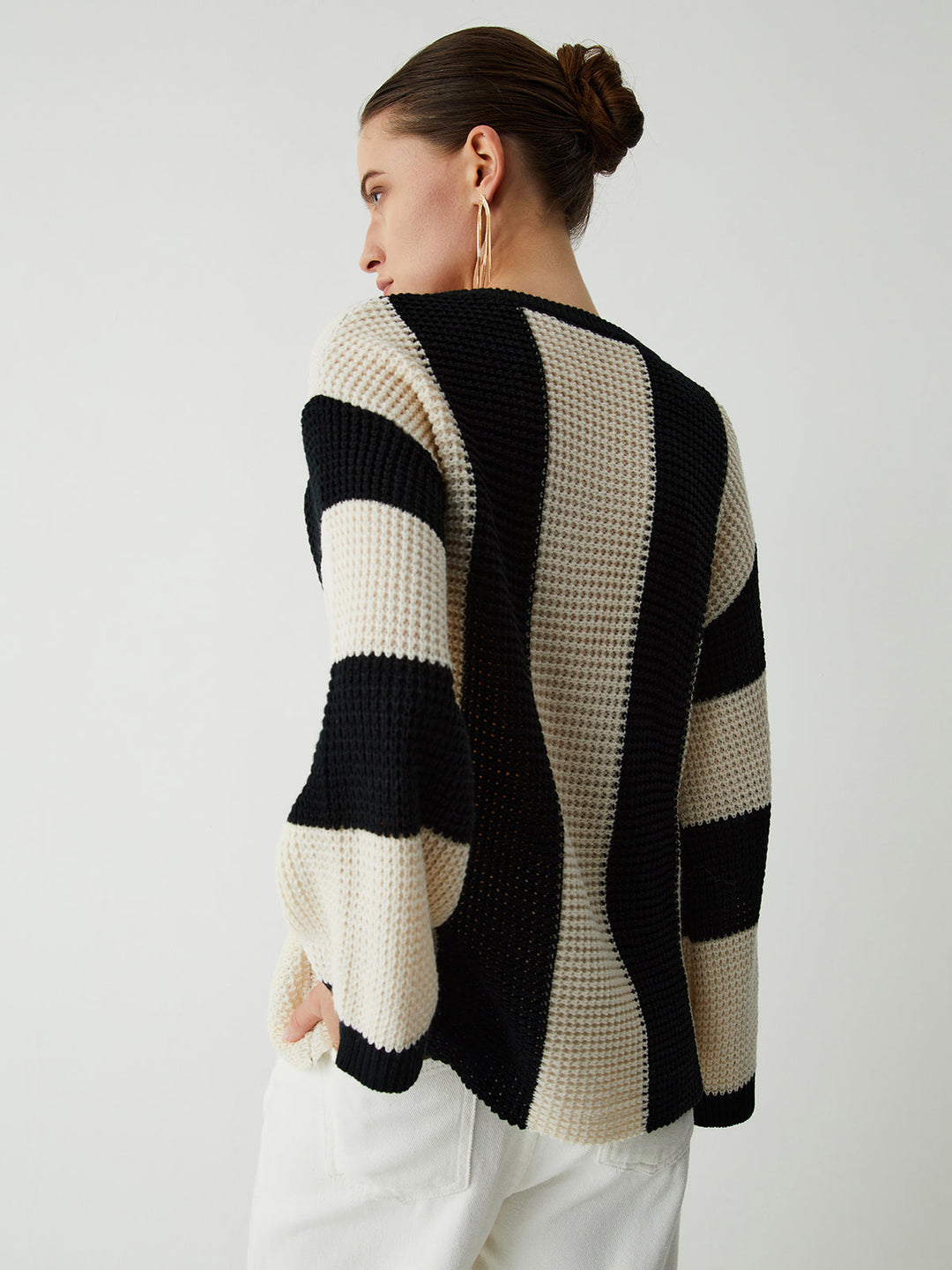 Pointelle Stripe Sweater  Liora Lane Boutique Knit Tops