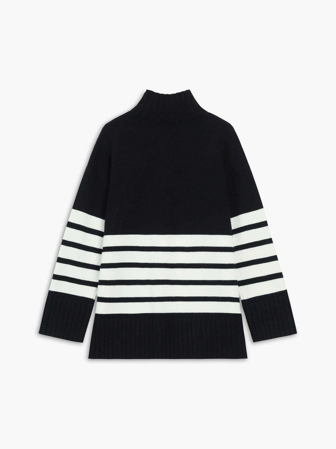 Miss Paris Mock Neck Stripe Sweater  Liora Lane Boutique Sweaters