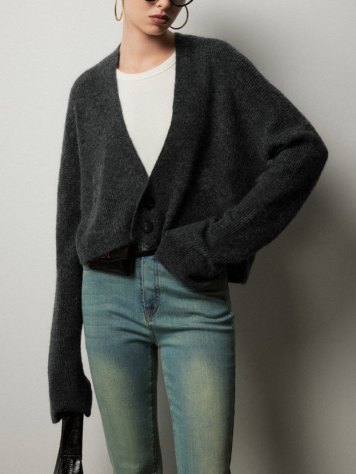 Buttoned Slouchy Cardigan  Liora Lane Boutique Cardigans Grey / XL 84.99