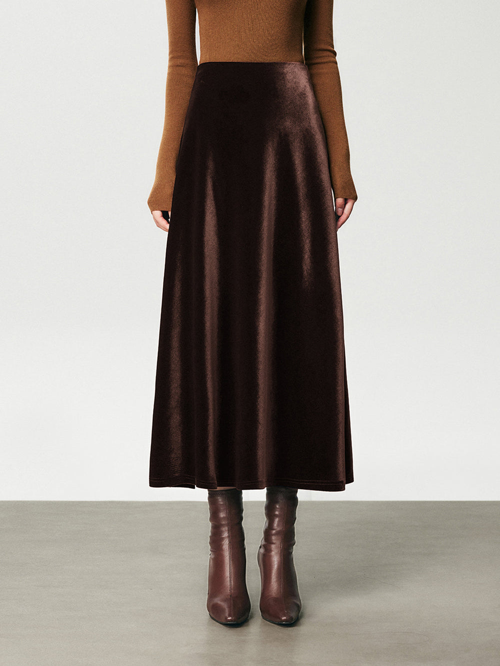 High Waist Velvet Maxi Skirt  Liora Lane Boutique Skirts