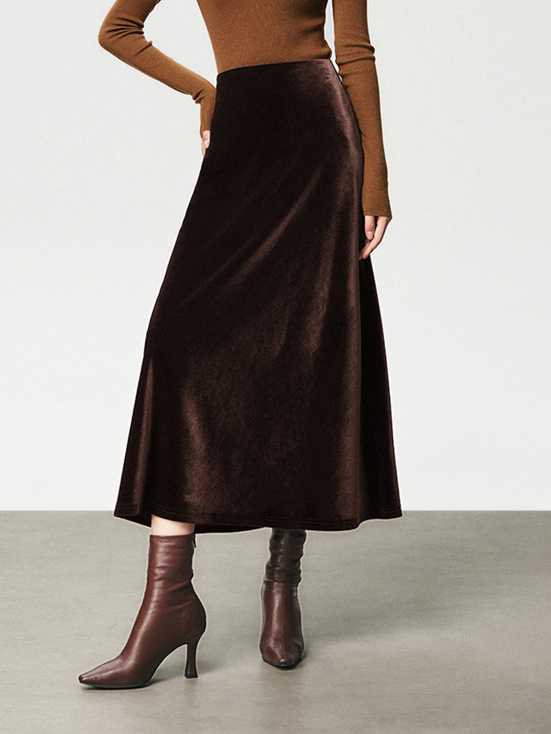 High Waist Velvet Maxi Skirt  Liora Lane Boutique Skirts