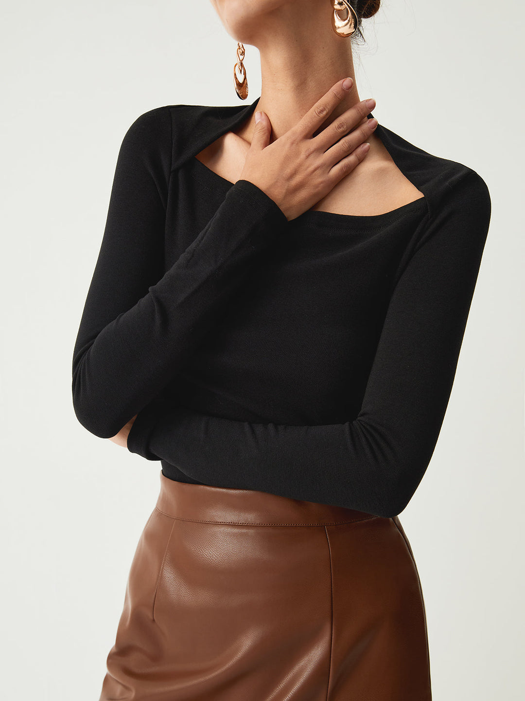 Solid Long Sleeve Shirt  Liora Lane Boutique T-Shirts