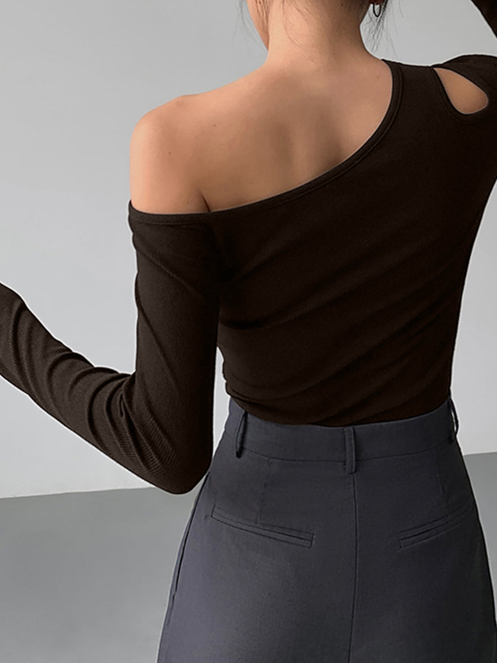 Slinky Cutout Knit Top  Liora Lane Boutique Knit Tops