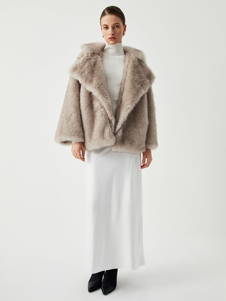 Oversized Collared Faux Fur Coat  Liora Lane Boutique Women Faux Fur Coats