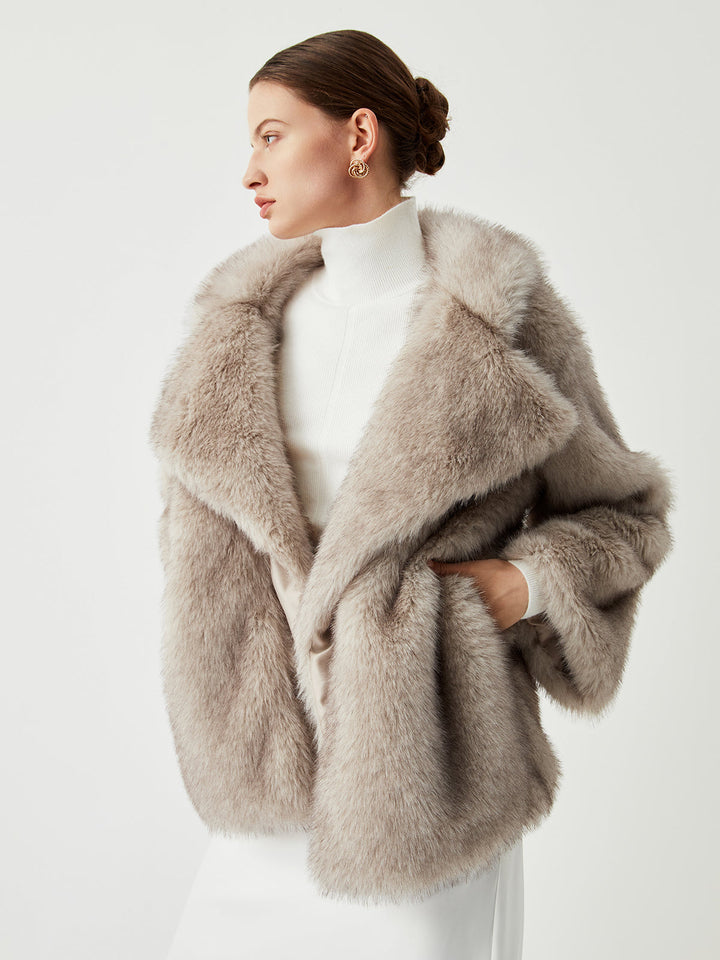 Oversized Collared Faux Fur Coat  Liora Lane Boutique Women Faux Fur Coats