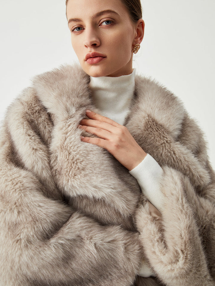 Oversized Collared Faux Fur Coat  Liora Lane Boutique Women Faux Fur Coats
