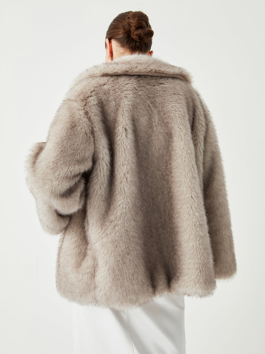 Oversized Collared Faux Fur Coat  Liora Lane Boutique Women Faux Fur Coats
