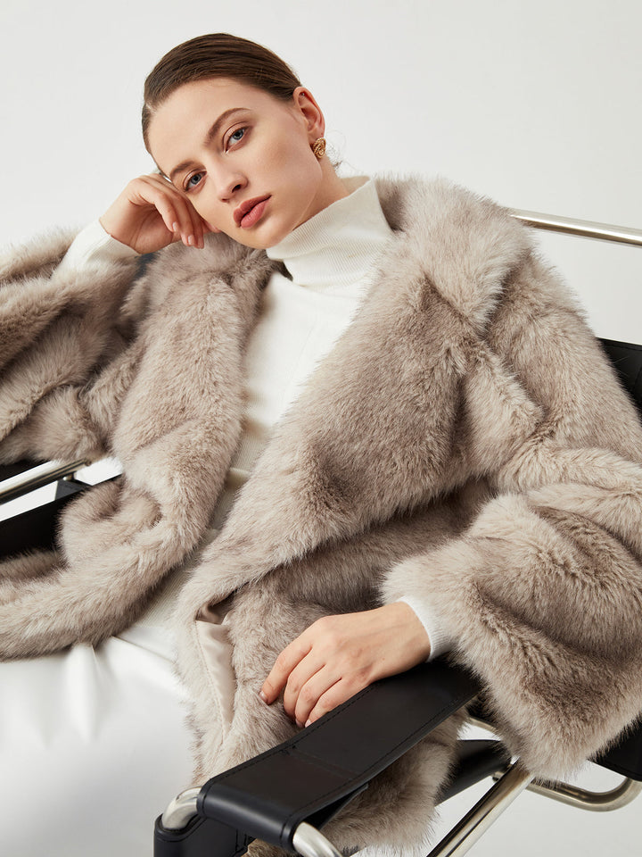 Oversized Collared Faux Fur Coat  Liora Lane Boutique Women Faux Fur Coats