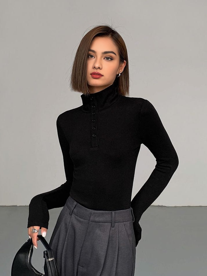 Slinky Button-up Long Sleeve Shirt  Liora Lane Boutique T-Shirts