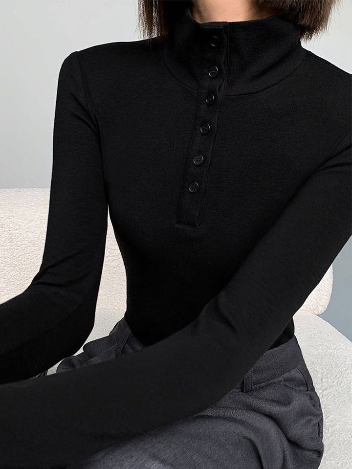 Slinky Button-up Long Sleeve Shirt  Liora Lane Boutique T-Shirts