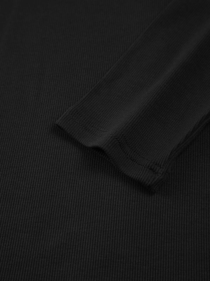 Sliver Lining Contrast Neckline Long Sleeve Top  Liora Lane Boutique T-Shirts