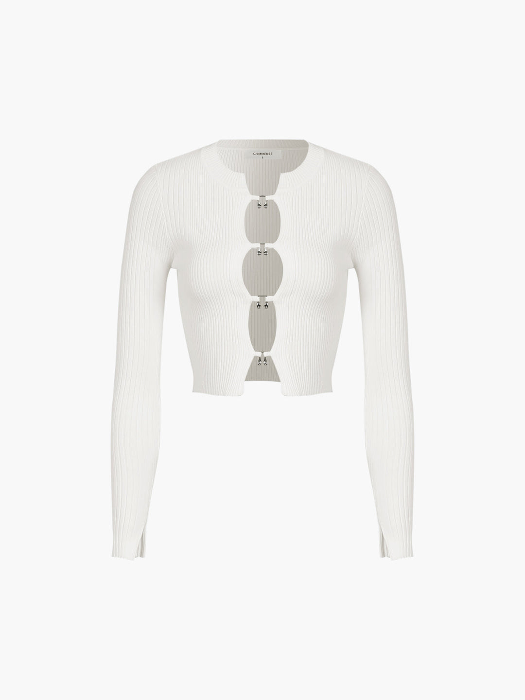 Cutout Split Beads Detail Ribbed Knit Top  Liora Lane Boutique Knit Tops