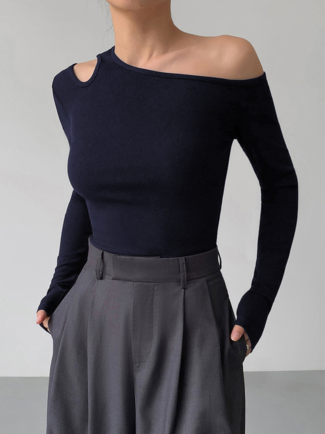 Slinky Cutout Knit Top  Liora Lane Boutique Knit Tops