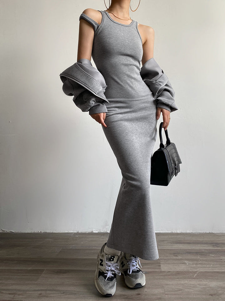 Asymmetrical Crew Neck Split Maxi Dress  Liora Lane Boutique Dresses