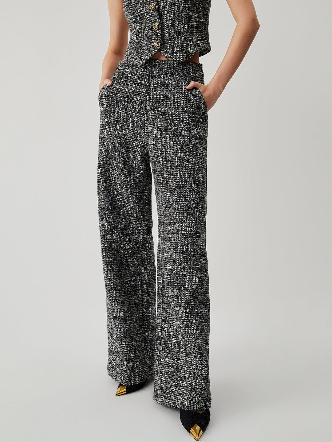 Old Money Tweed Straight Leg Pocket Pants  Liora Lane Boutique Pants