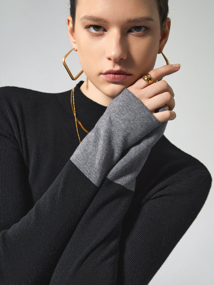 Long Sleeve Contrast Cuff Knit Top  Liora Lane Boutique Knit Tops