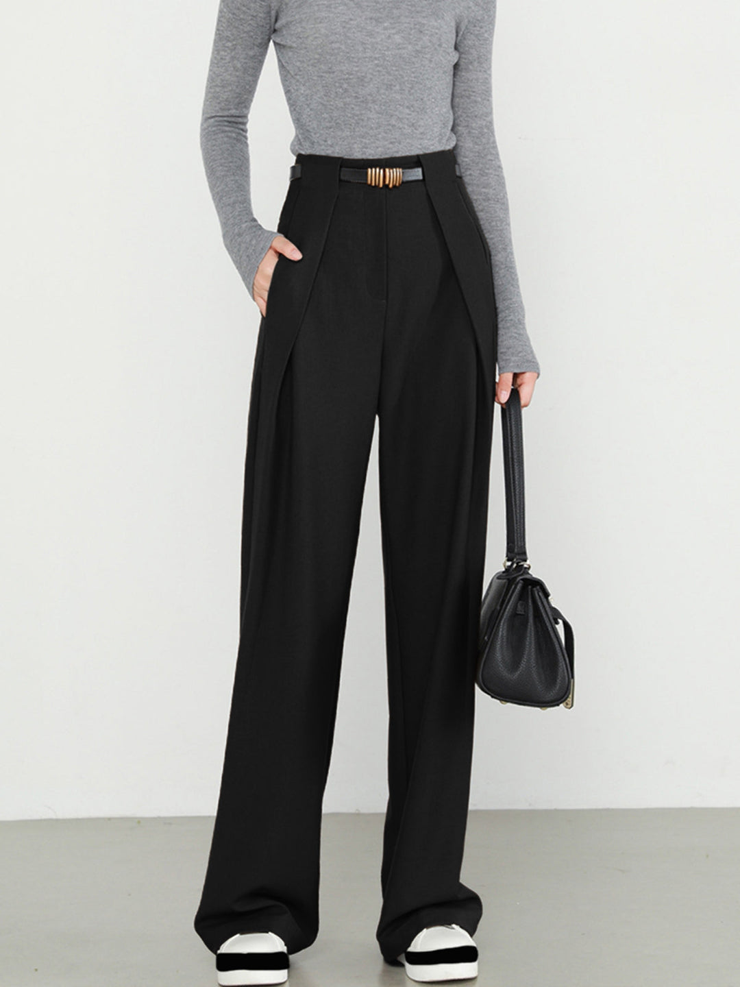 Plain Pockets Straight Pants  Liora Lane Boutique Pants Black / XL 39.00