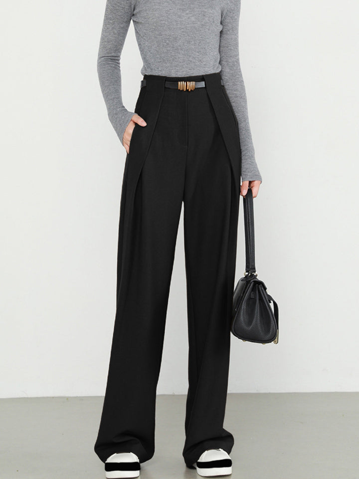 Plain Pockets Straight Pants  Liora Lane Boutique Pants Black / XL 39.00