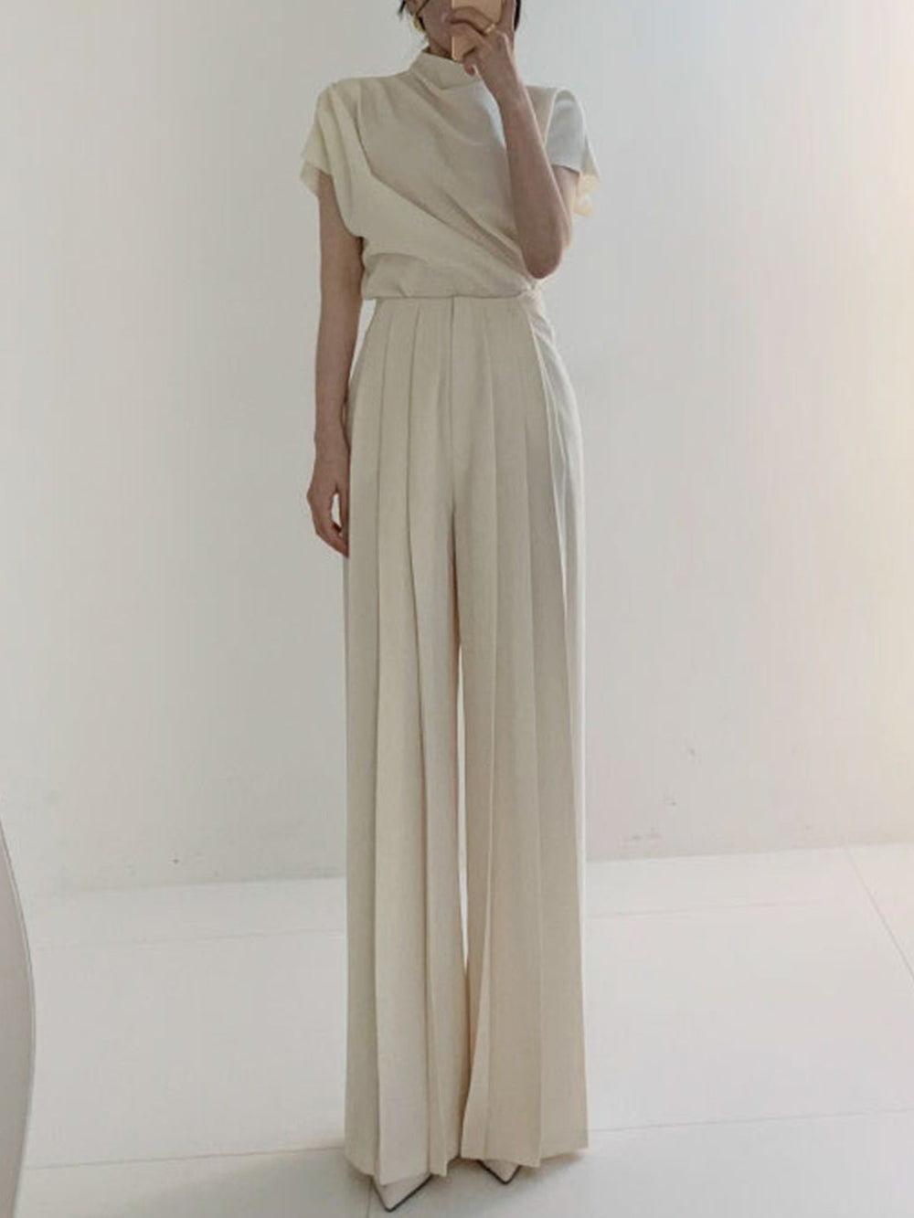 Pleated High Waist Wide Leg Pants  Liora Lane Boutique Pants