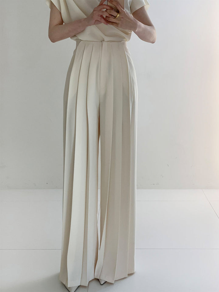 Pleated High Waist Wide Leg Pants  Liora Lane Boutique Pants