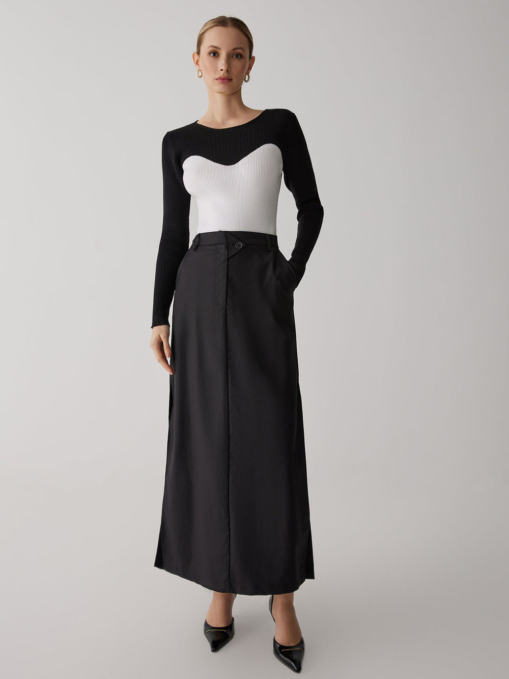 Patchwork Contrast Crew Neck Sweater  Liora Lane Boutique Sweaters