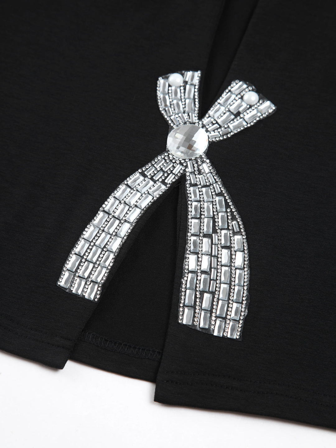 Rhinestone Bow Decorated Top  Liora Lane Boutique T-Shirts