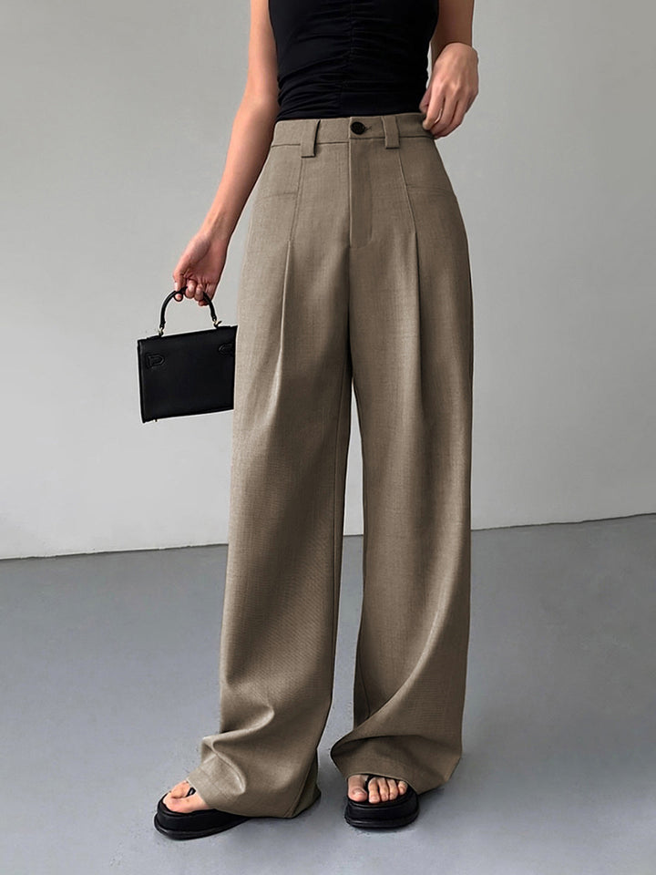 Divine Pleat Wide Leg Dress Pants  Liora Lane Boutique Pants Khaki / XL 42.00