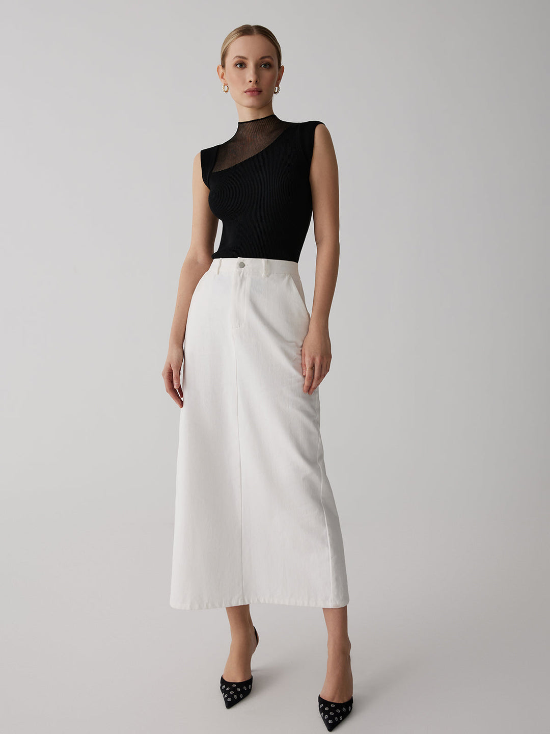 Mesh Patchwork Sleeveless Top  Liora Lane Boutique Knit Tops