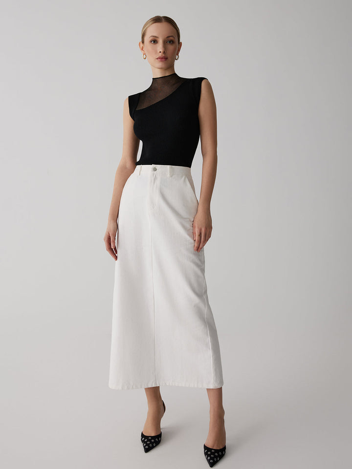 Mesh Patchwork Sleeveless Top  Liora Lane Boutique Knit Tops