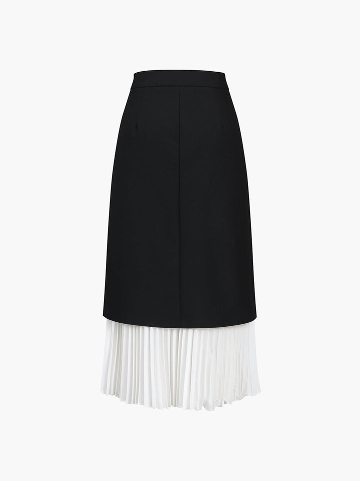 Two Tone Pleated Long Skirt  Liora Lane Boutique Skirts
