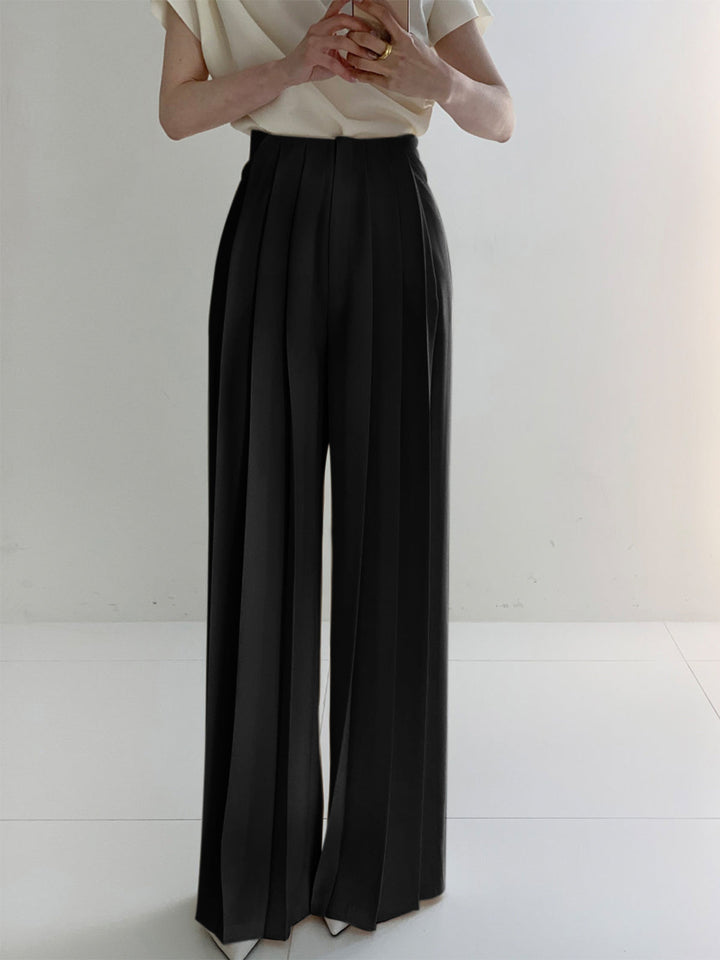 Pleated High Waist Wide Leg Pants  Liora Lane Boutique Pants